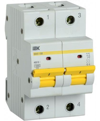 Переделанный Автоматический Выключатель IEK ВА-47-150 10kA на два полюса 220В
