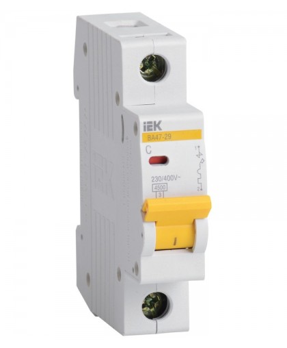 Переделанный Автоматический Выключатель IEK ВА-47-29 4,5кА на один полюс 220В