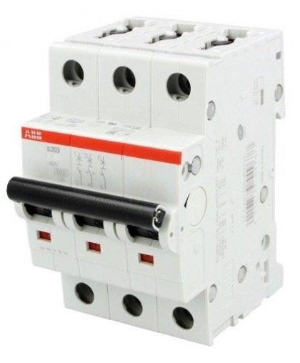 Переделанный Автоматический Выключатель ABB S203 6kA до 100А на три полюса 380В
